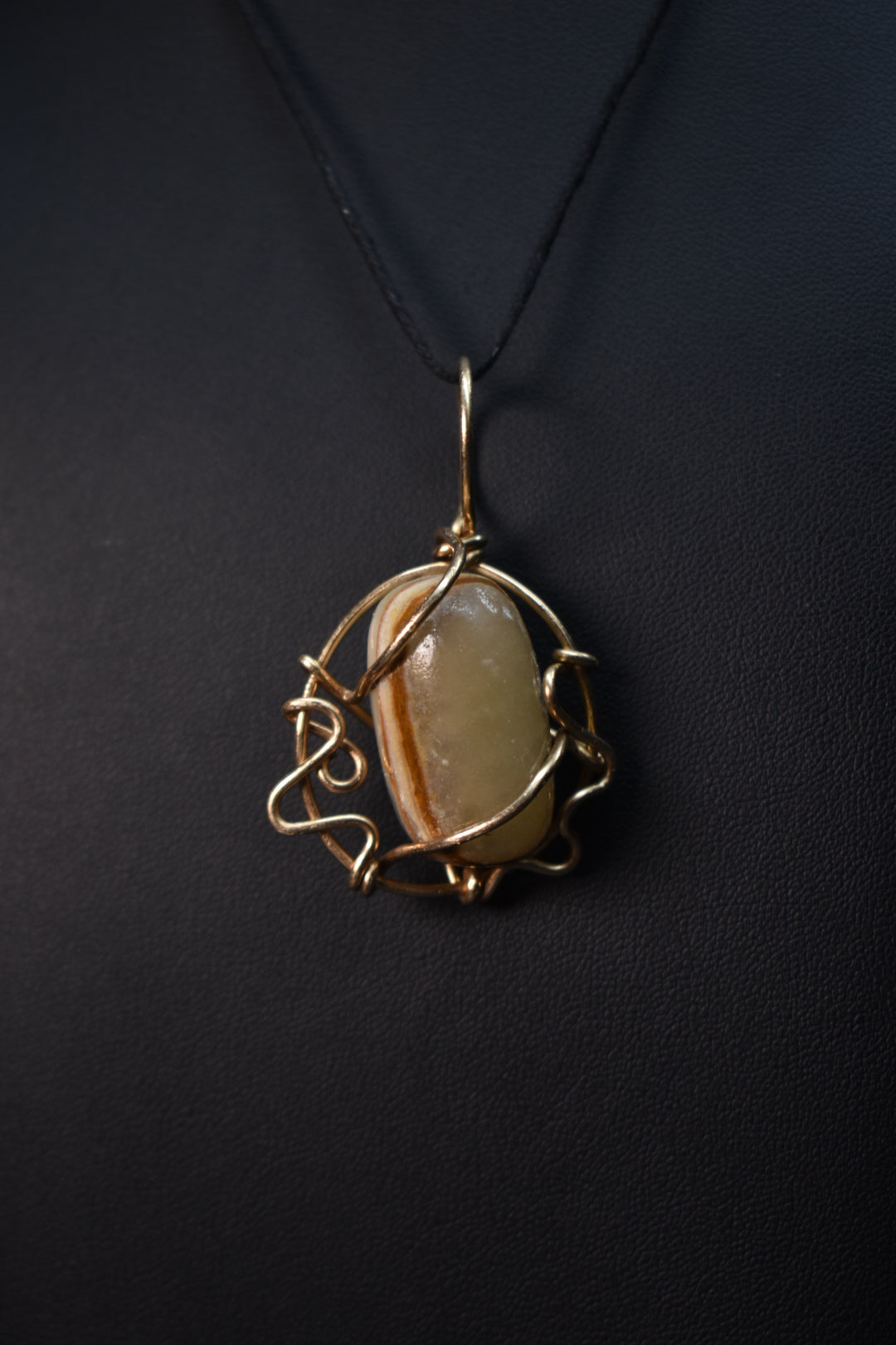 Sunkist Fruit — Green Onyx 14k Gold Filled Pendant Necklace