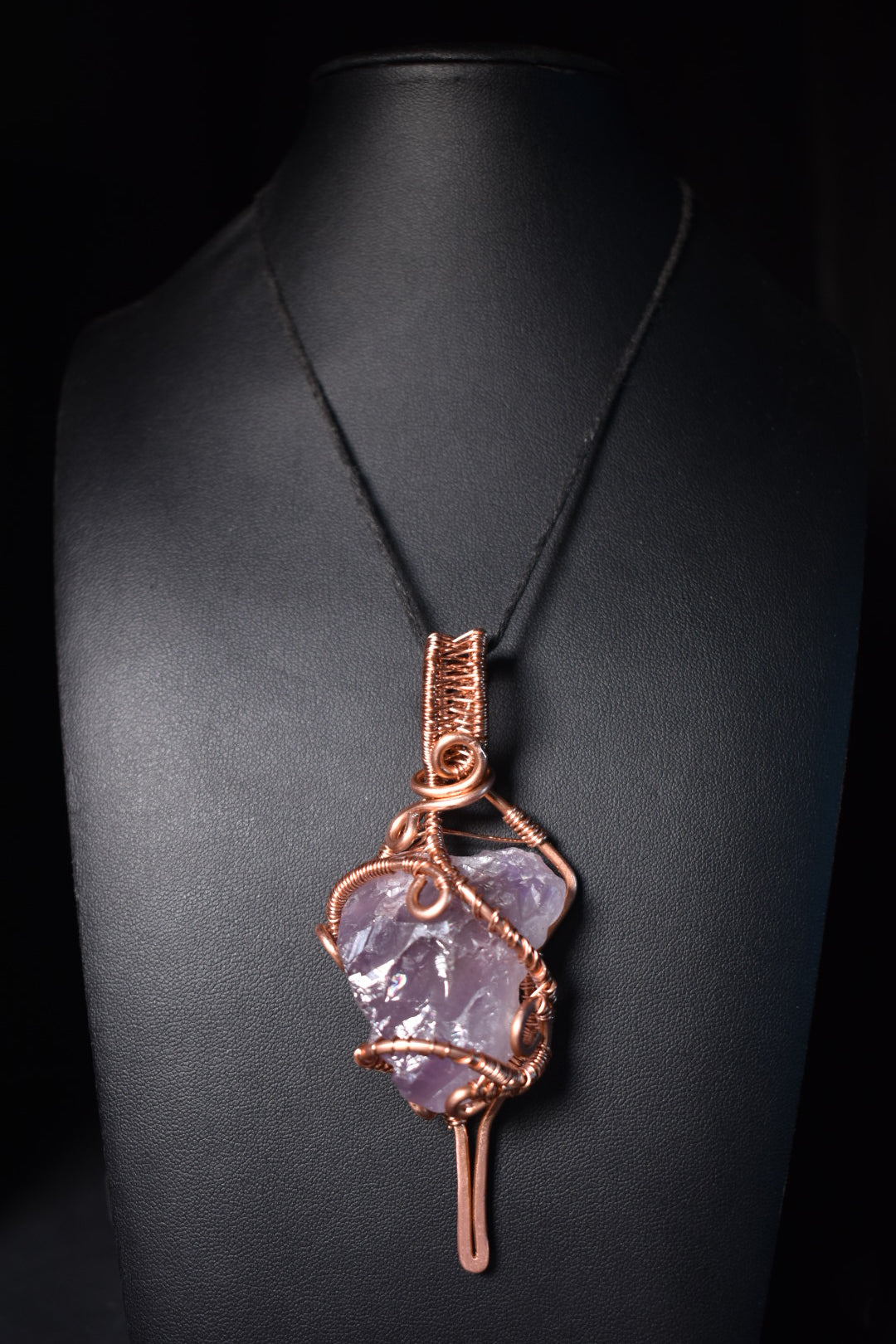 Amethyst — Violet Anchor Copper Pendant Necklace