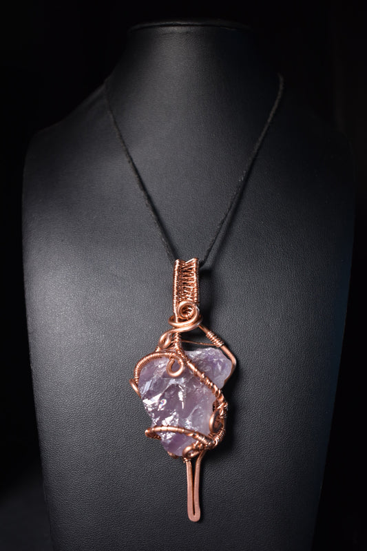 Amethyst — Violet Anchor Copper Pendant Necklace