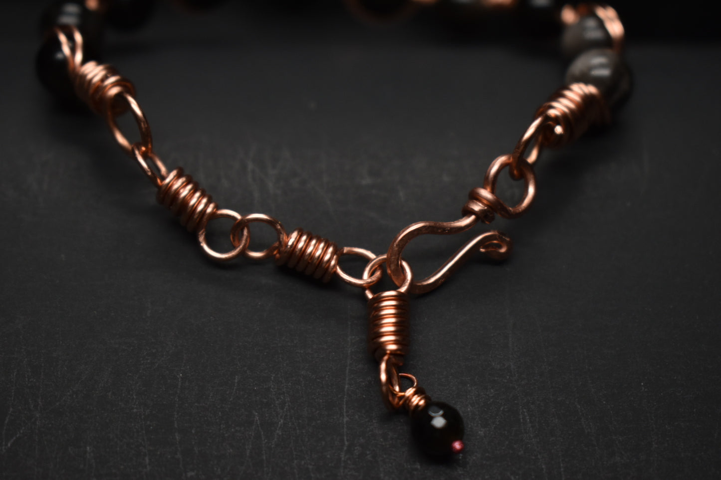Obsidian- Copper Frequency Bracelet
