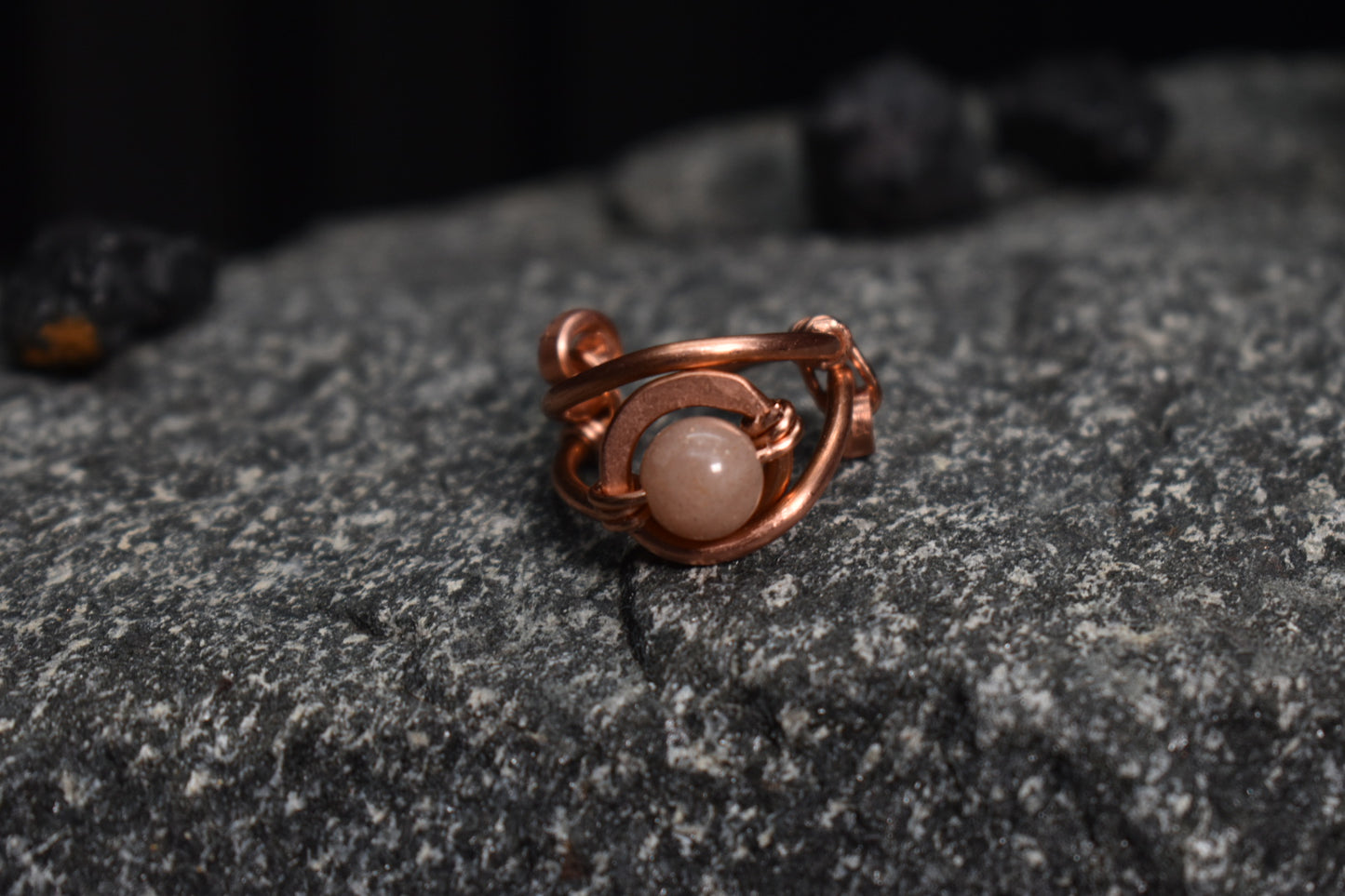 Sunstone- Solar Nazar Copper Ring - KOSMIK COLLECTIONS