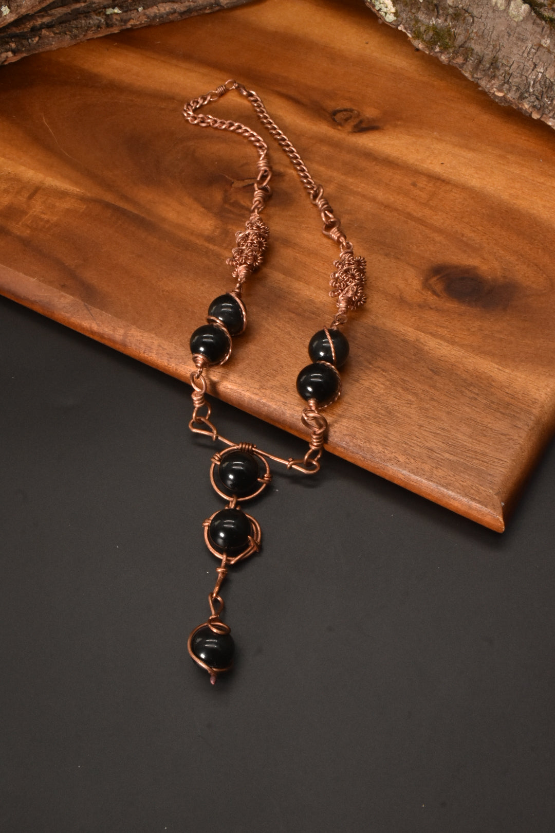 Andromeda — Obsidian Copper Necklace