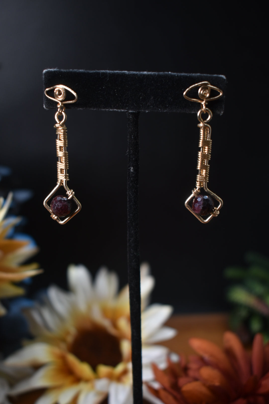 Shooting Star Garnet — 14K Gold Filled Earrings