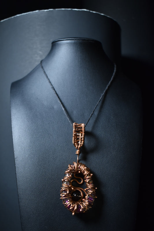 Smokey Quartz — The Living Portal of the Netherworld Copper Pendant Necklace