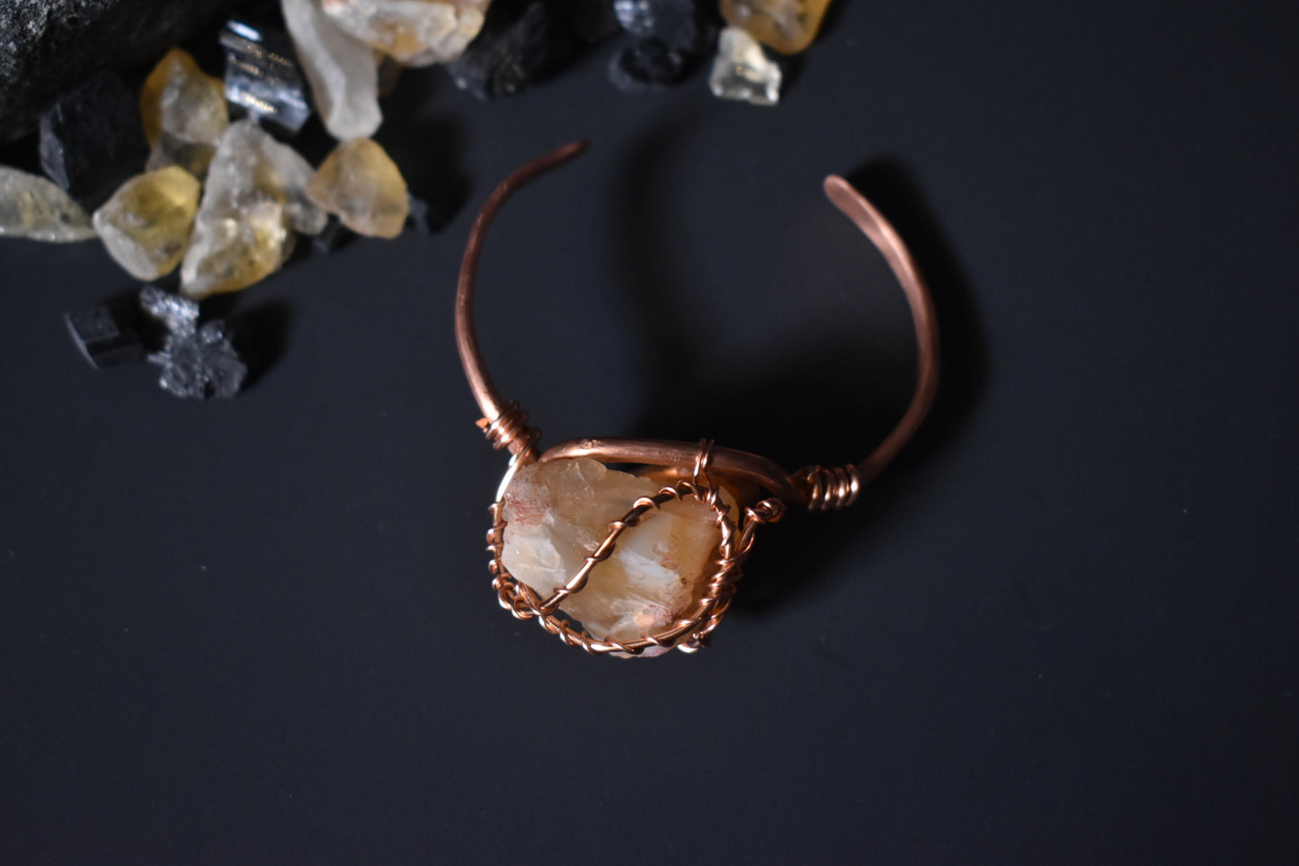 Lunar Fragment: Copper Half Cuff Bangle - KOSMIK COLLECTIONS