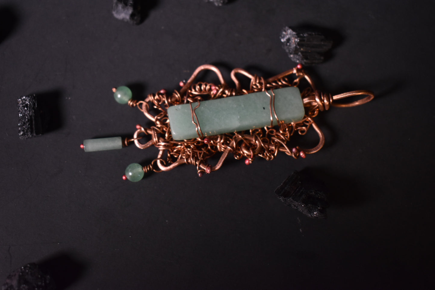 Green Aventurine — Heart of Ma’at’s Copper Pendant Necklace