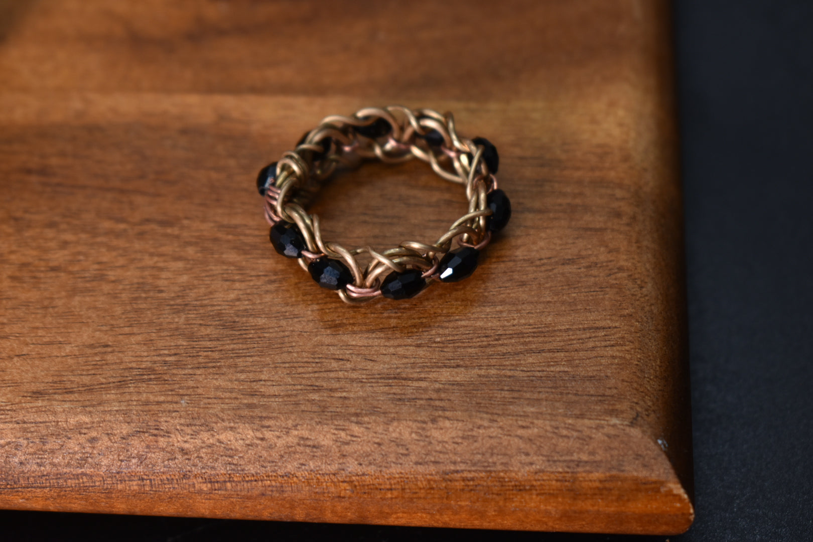 Glass Helix DNA — Brass & Copper Ring - KOSMIK COLLECTIONS