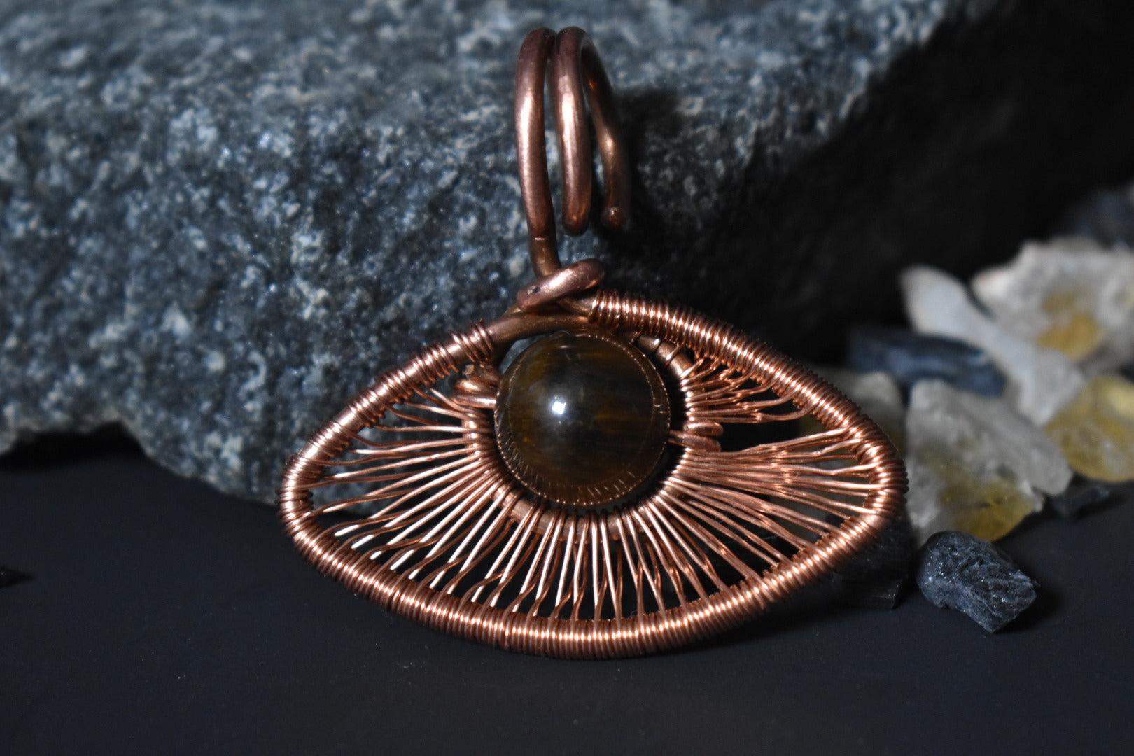 Solar Return Nazar- Copper Pendant Necklace - KOSMIK COLLECTIONS