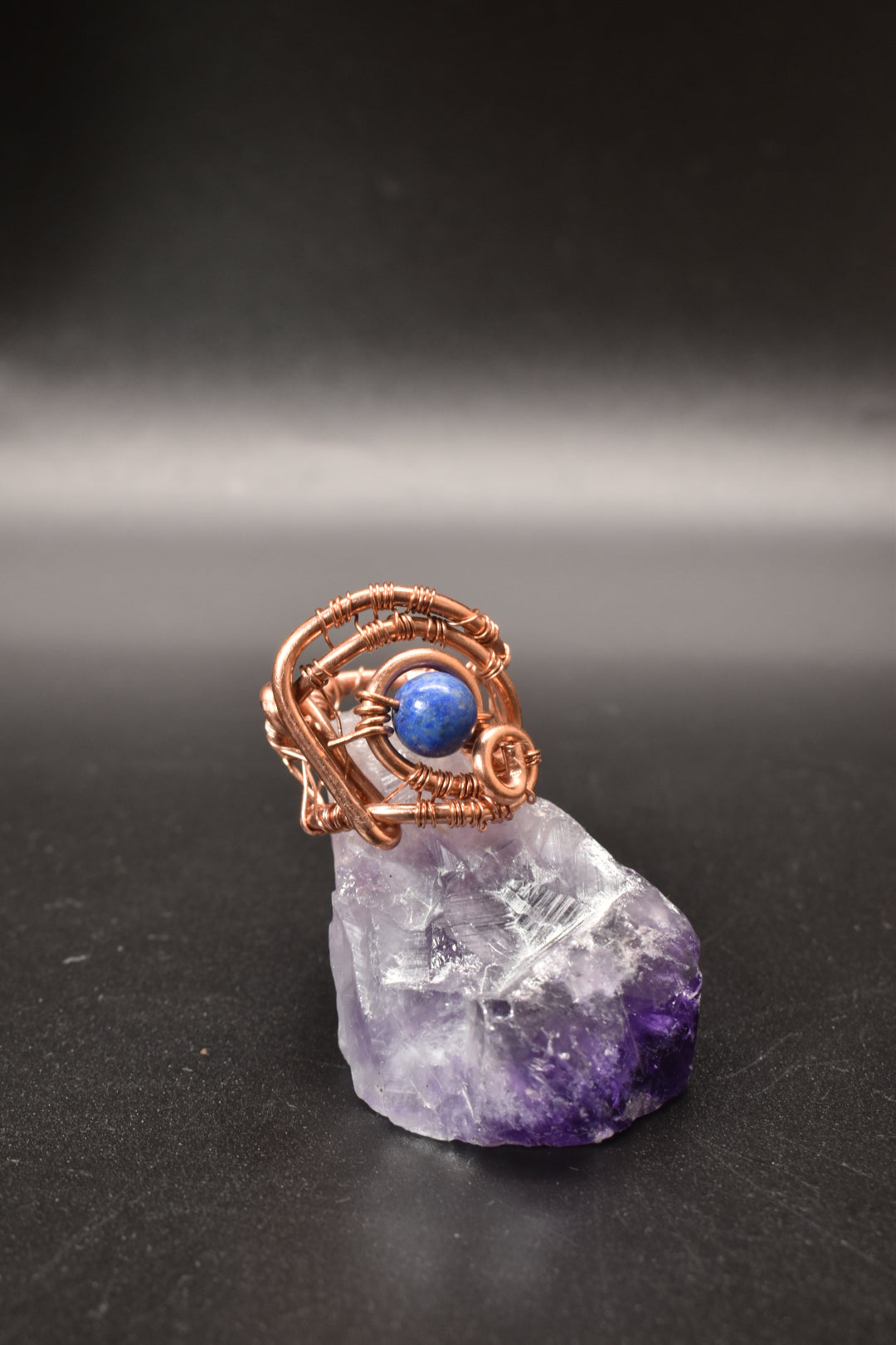 Lapis Lazuli Lyra — Copper Ring - KOSMIK COLLECTIONS