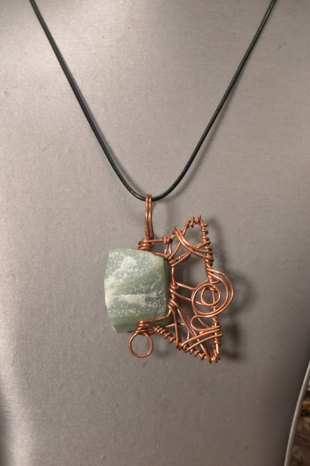 Aventurine Retro — Copper Pendant Necklace