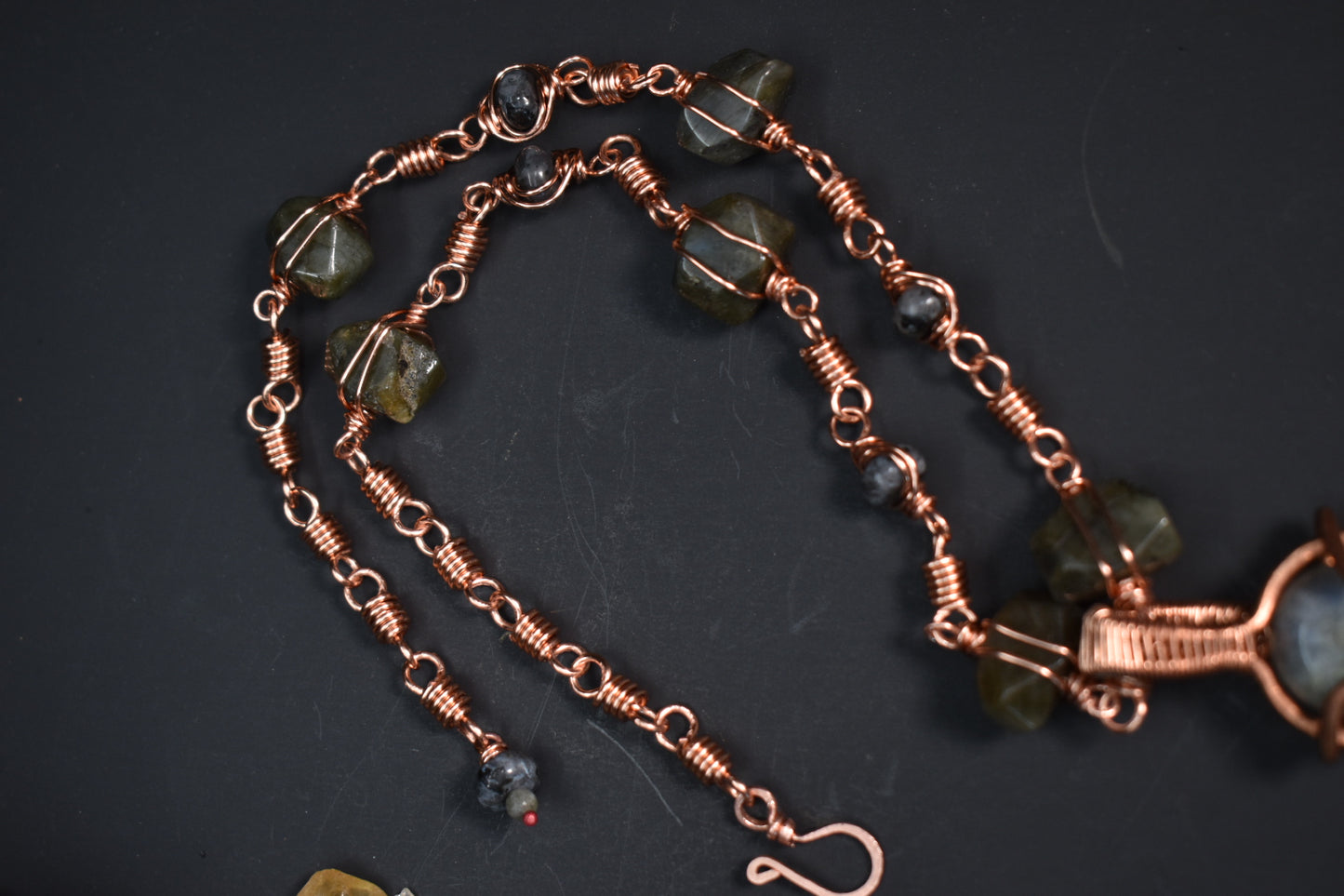 Labradorite- Copper Ankh of the Veiled Moon  1 of 1
