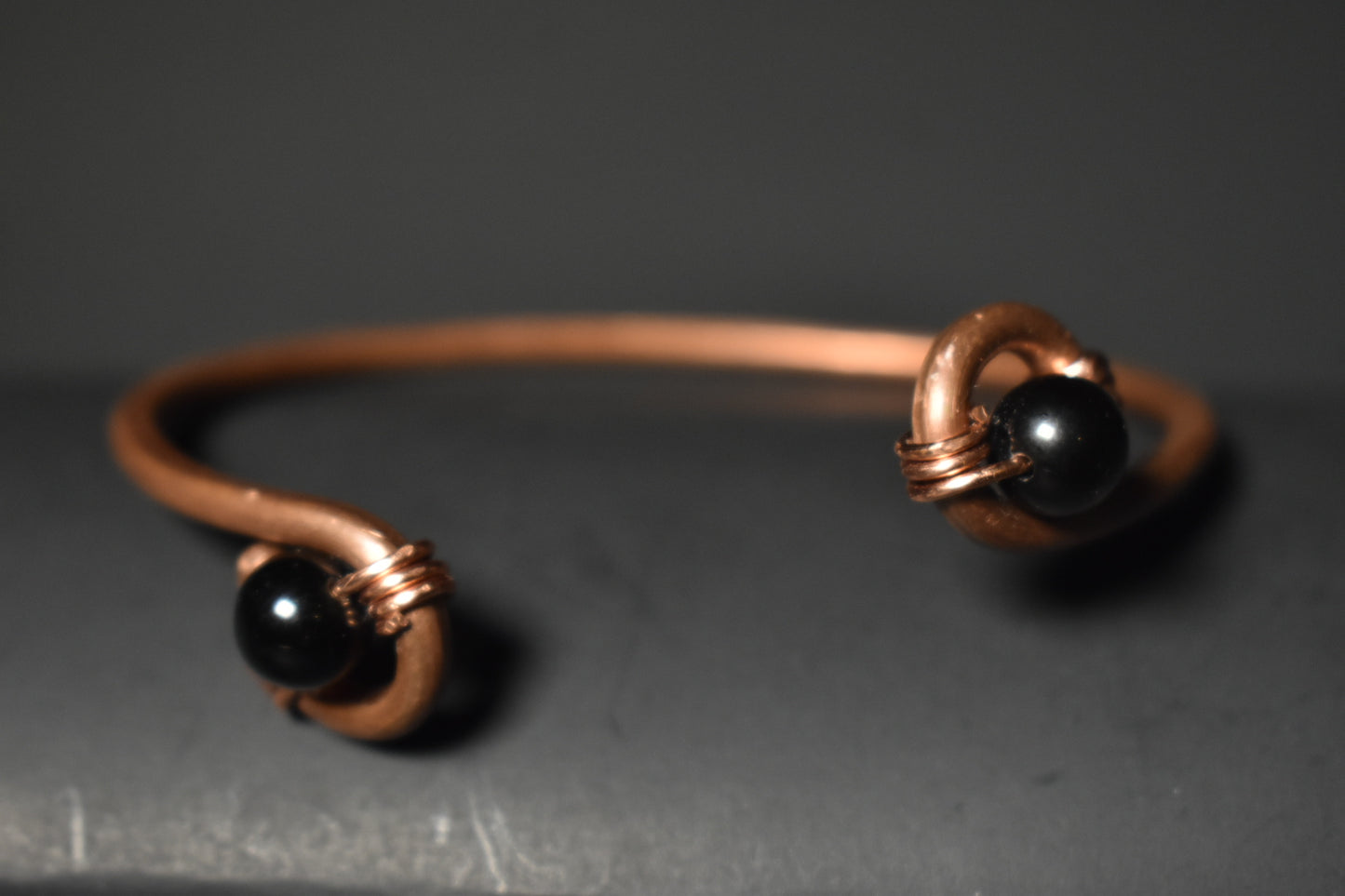 Obsidian - Orbit Half Cuff Bracelet