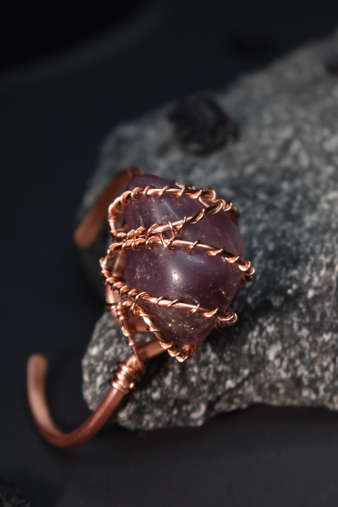 Amethyst - The Orbit Current: Copper Bangle