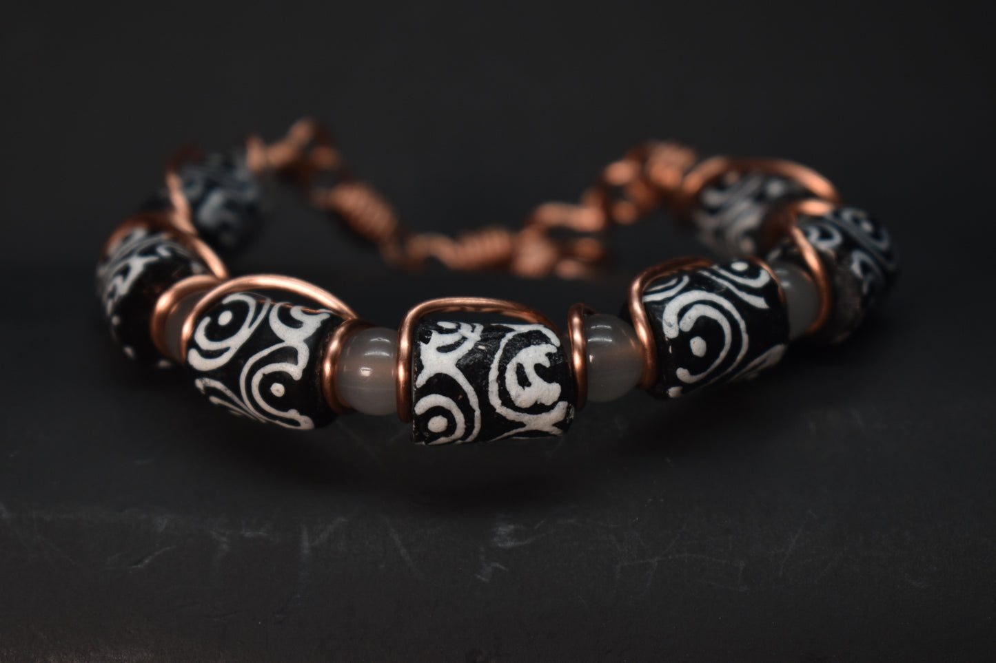 The Glyph of Continuum- Copper Clay Bracelet