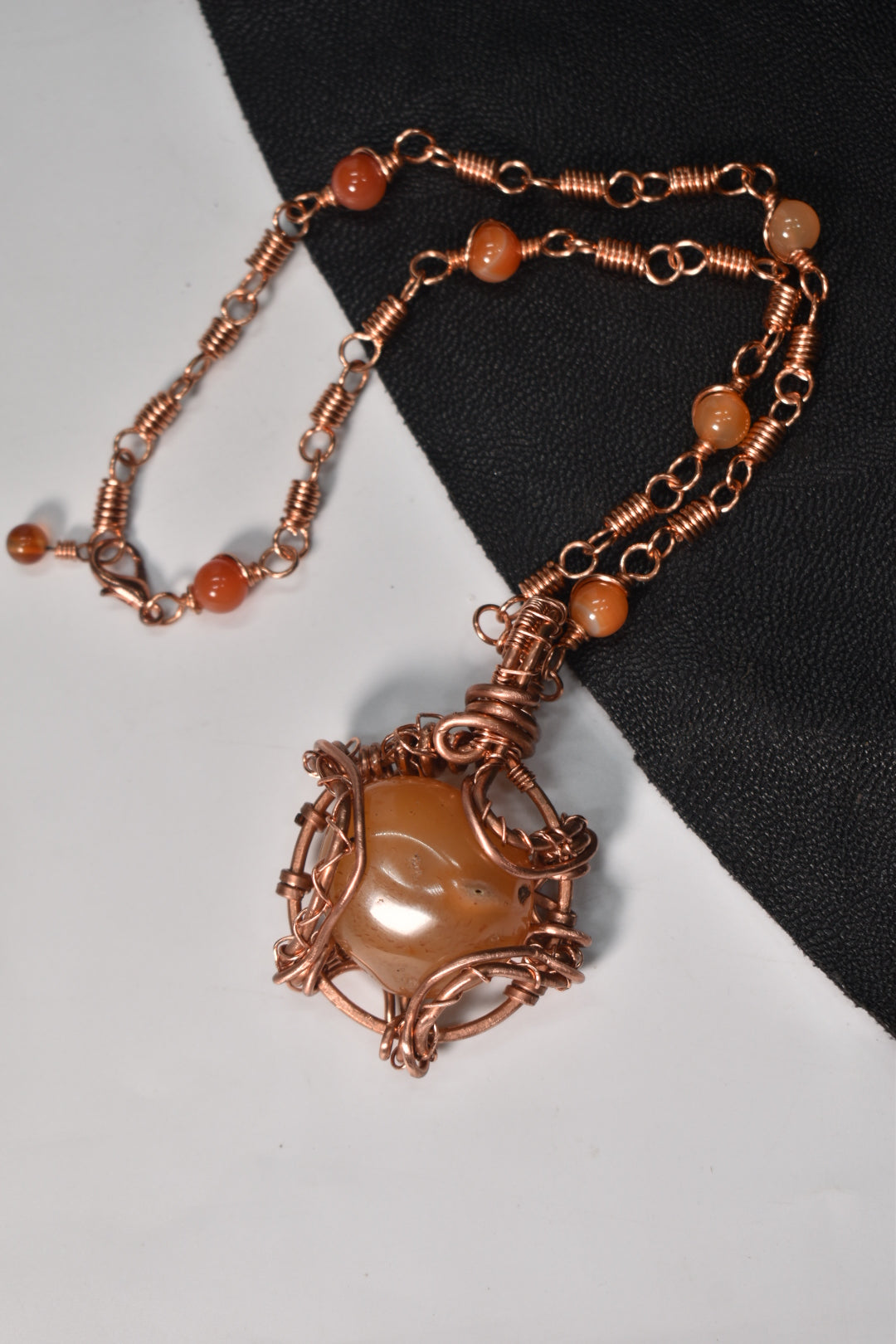 Frequency of Ra- Copper Carnelian Necklace - KOSMIK COLLECTIONS