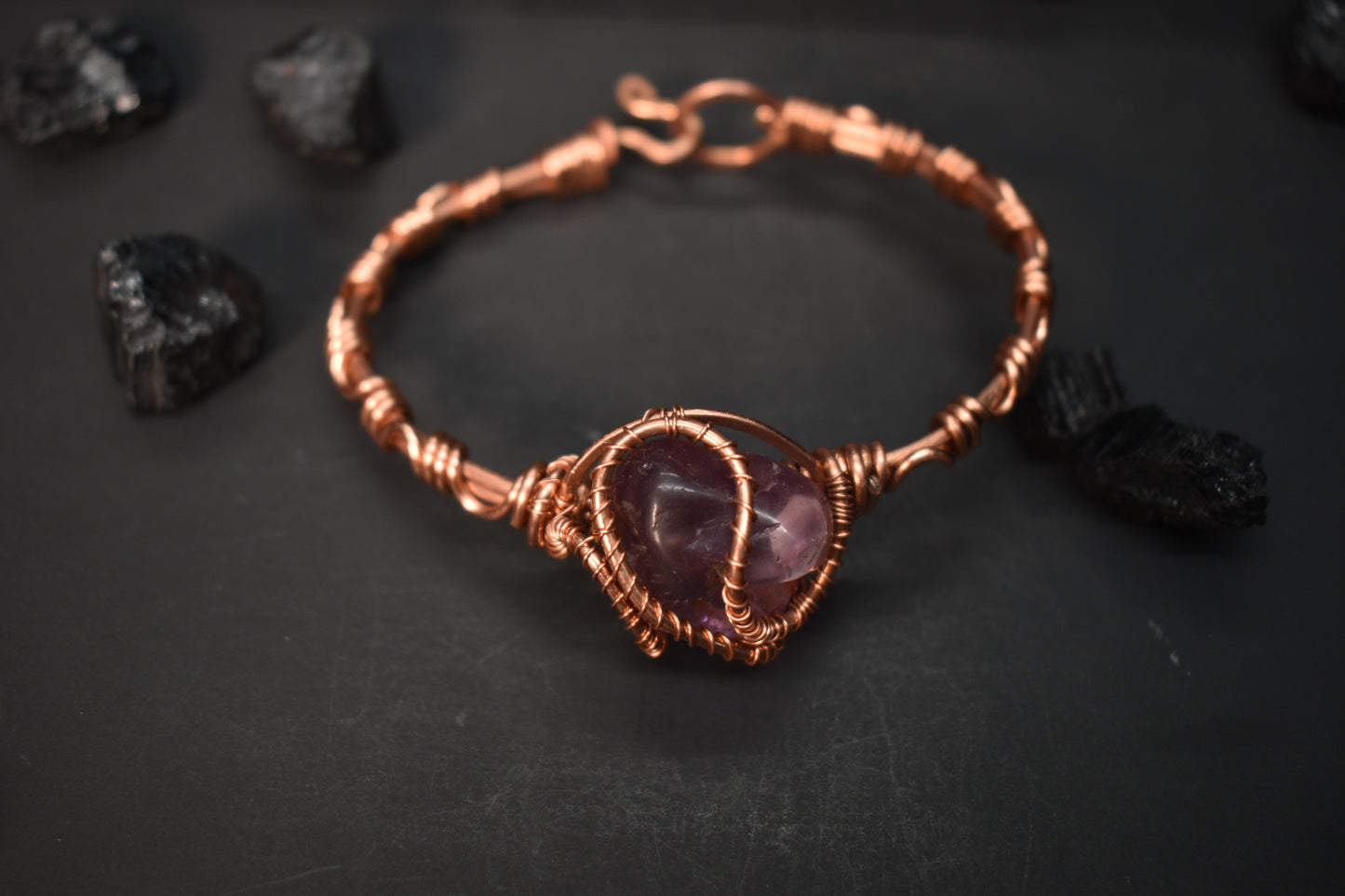 Amethyst Stargate: Harmonics- Copper Cuff Bracelet