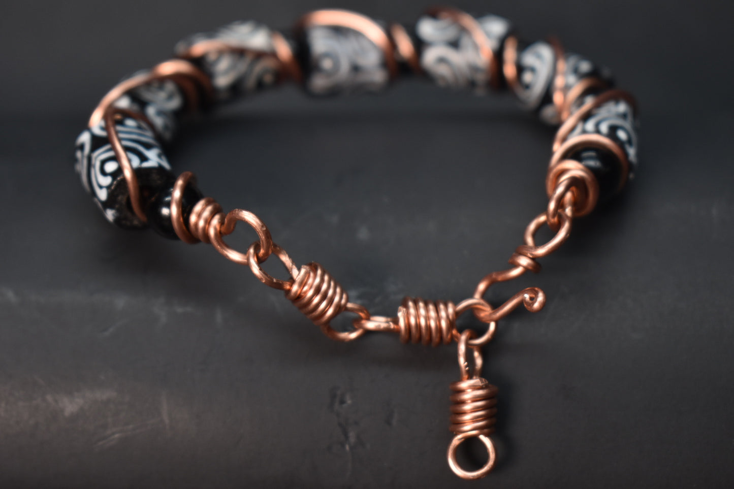 The Glyph of Continuum- Copper Clay Bracelet