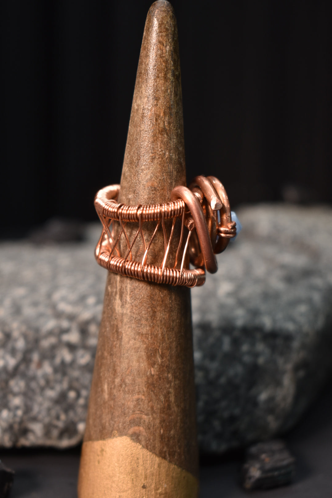 Aquamarine - Orbital Beacon Copper Ring