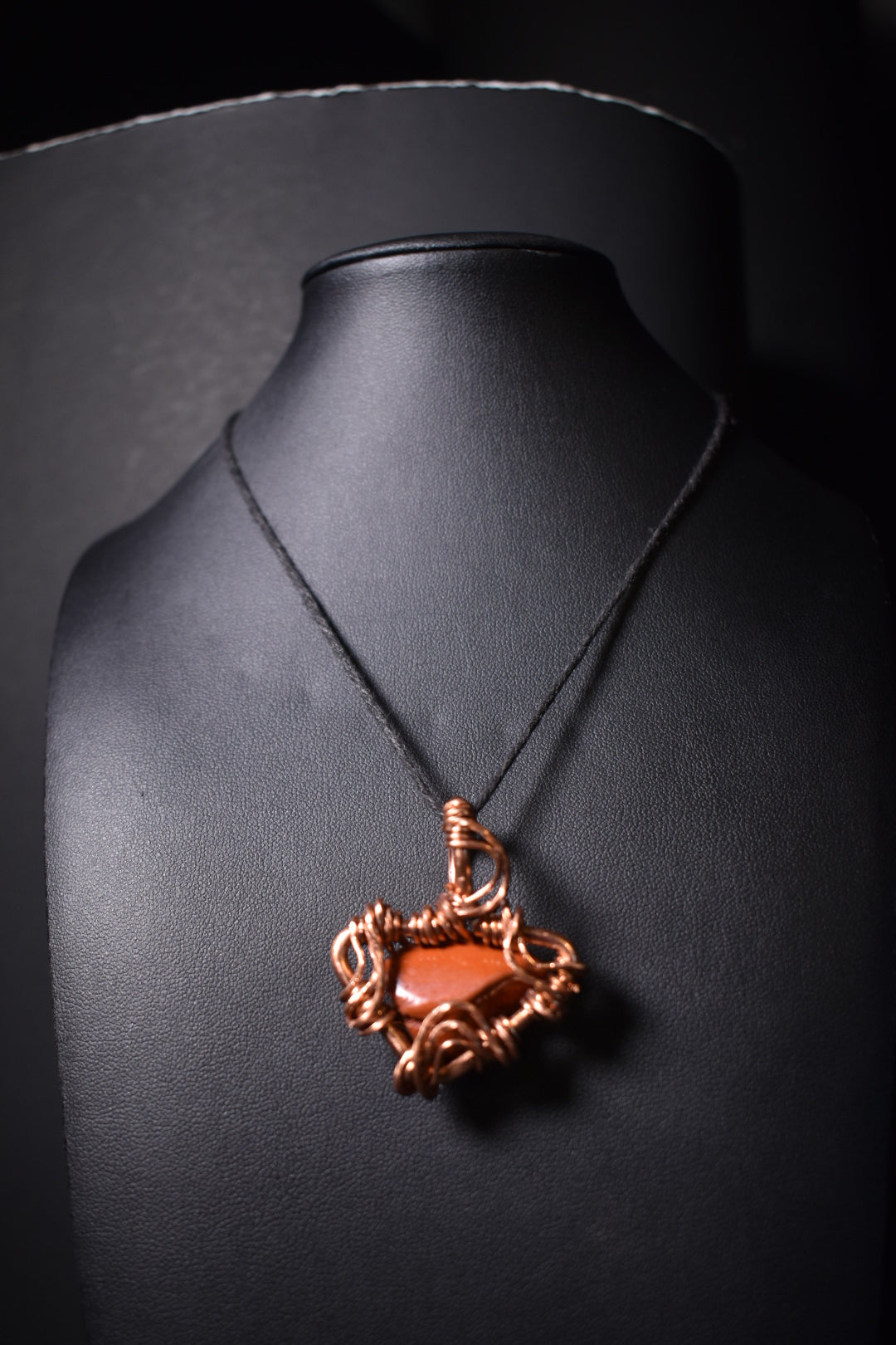 Red jasper - Kosmik Orbit Medallion: Copper Pendant Necklace