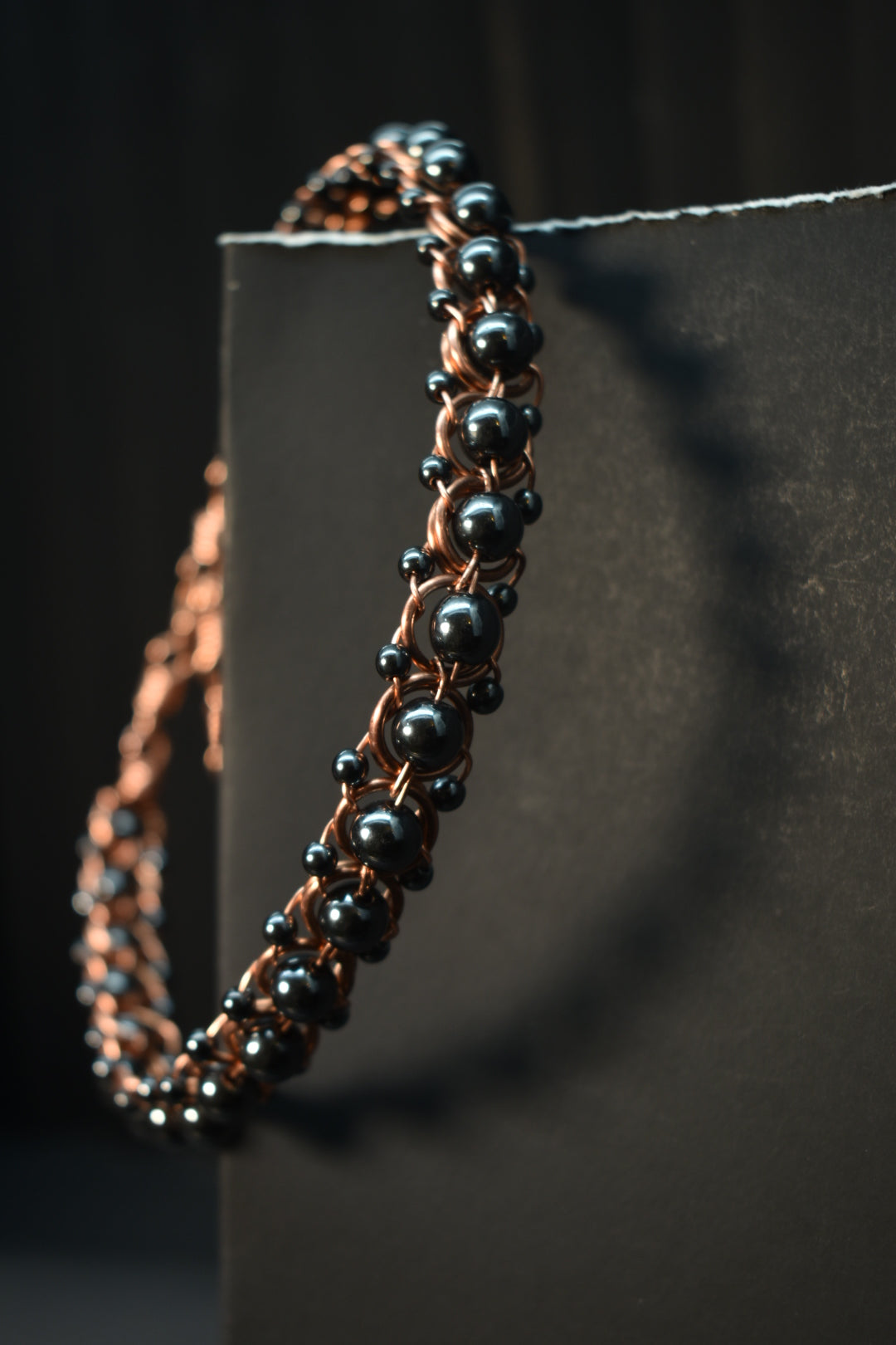Hematite- Helix of the Verdant Neteru: Copper Choker Necklace
