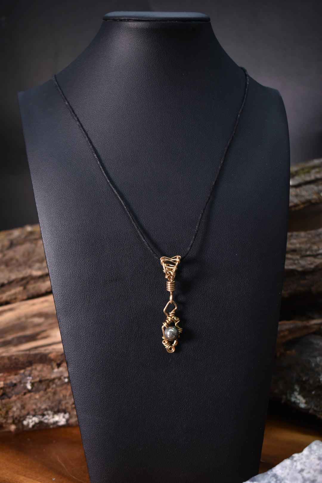 Pyrite Kosmik Kite — Brass Pendant Necklace - KOSMIK COLLECTIONS