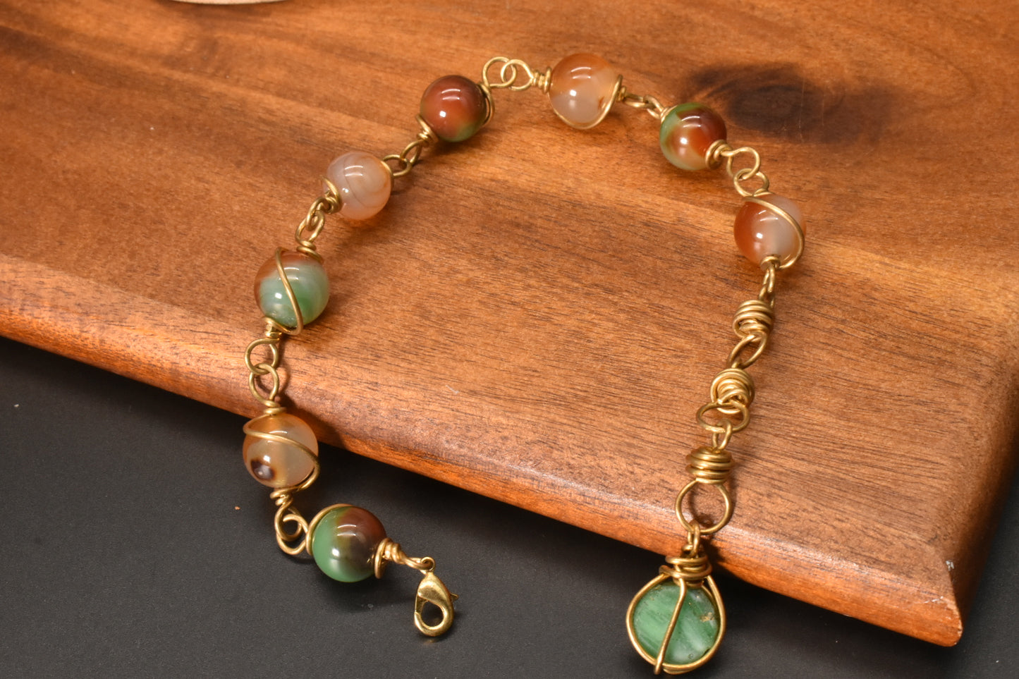 Peacock Agate — Tail Bracelet