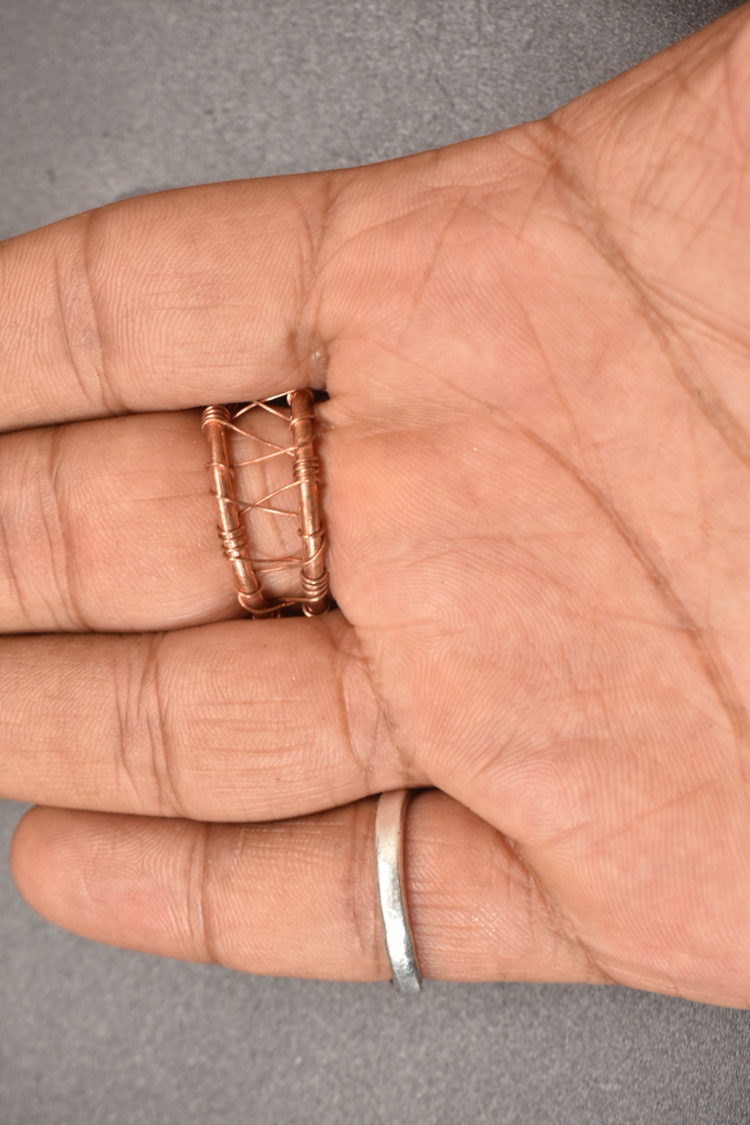 Amethyst — Artistic Copper Ring