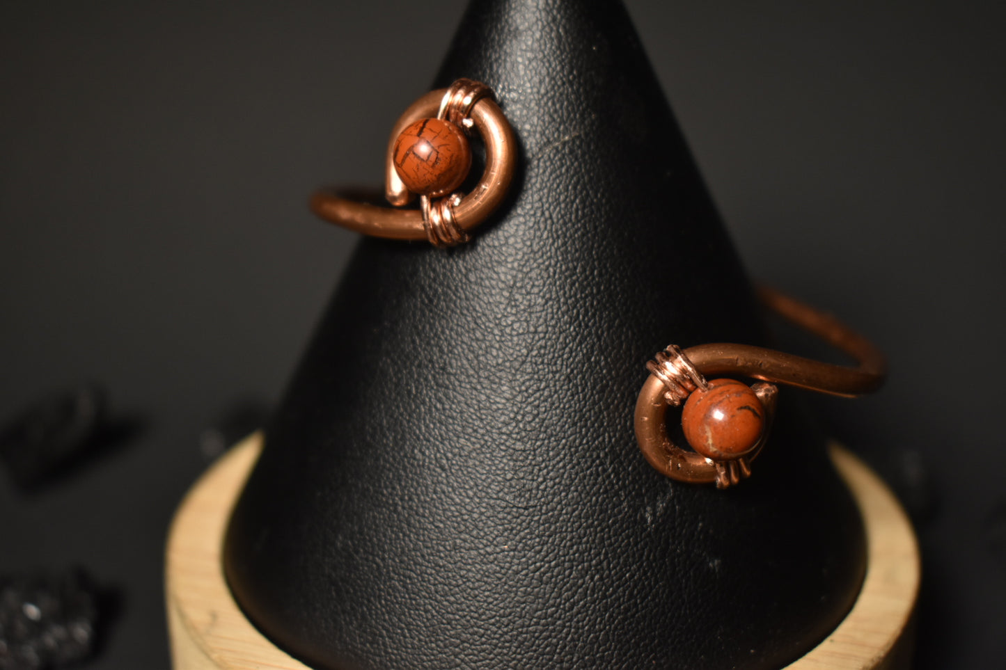 Red Jasper- Orbit Half Cuff Bracelet