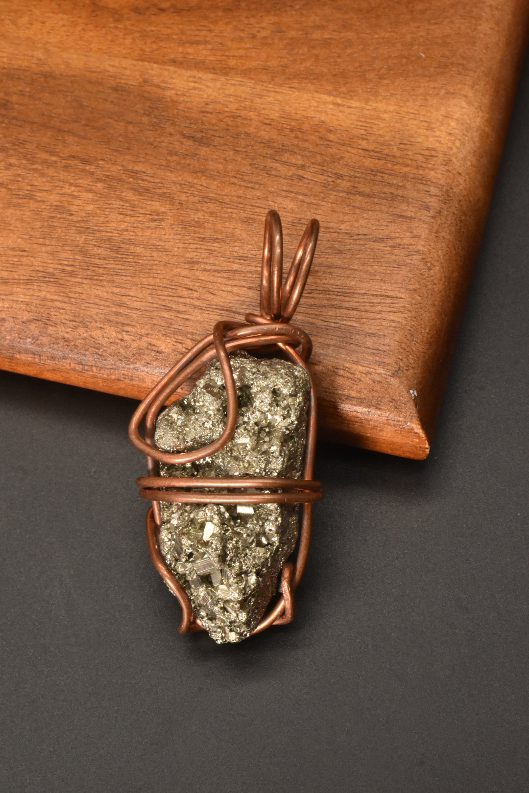 Pyrite Chippet — Copper Pendant Necklace