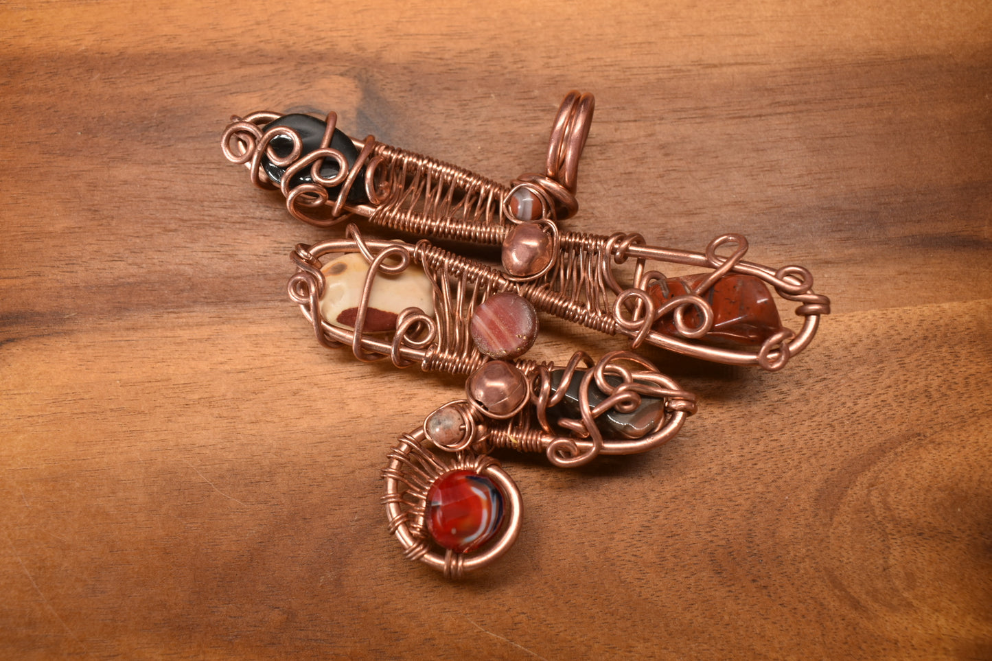 Earth Channeler — Red & Mookaite Jasper Pendant/Home Decor