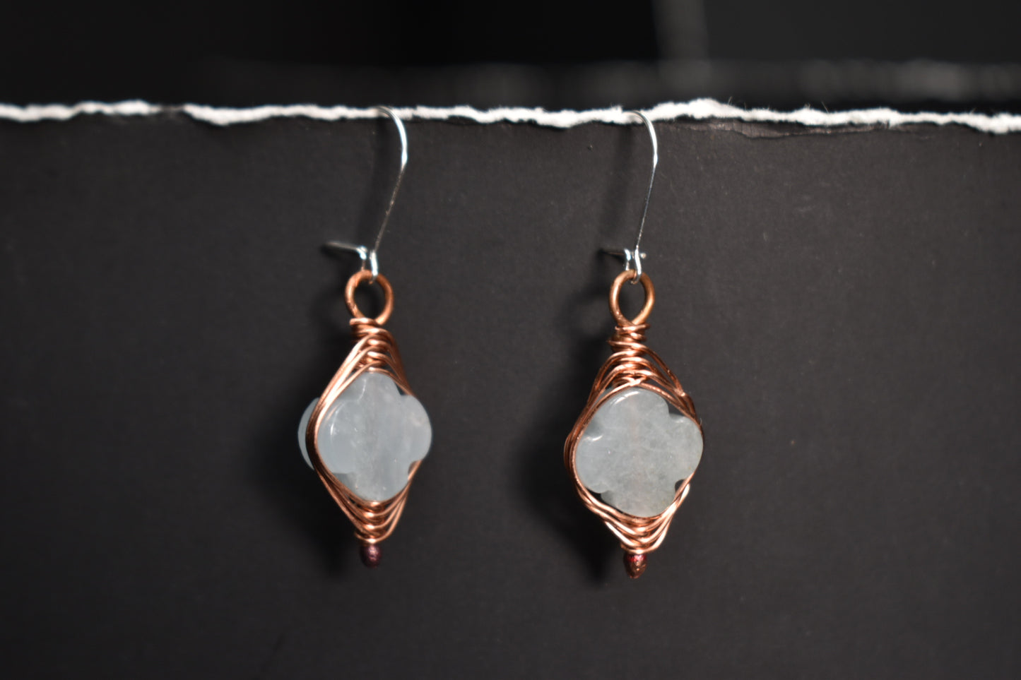 Aquamarine- Sea Clover Bloom: Sterling Silver Earring - KOSMIK COLLECTIONS