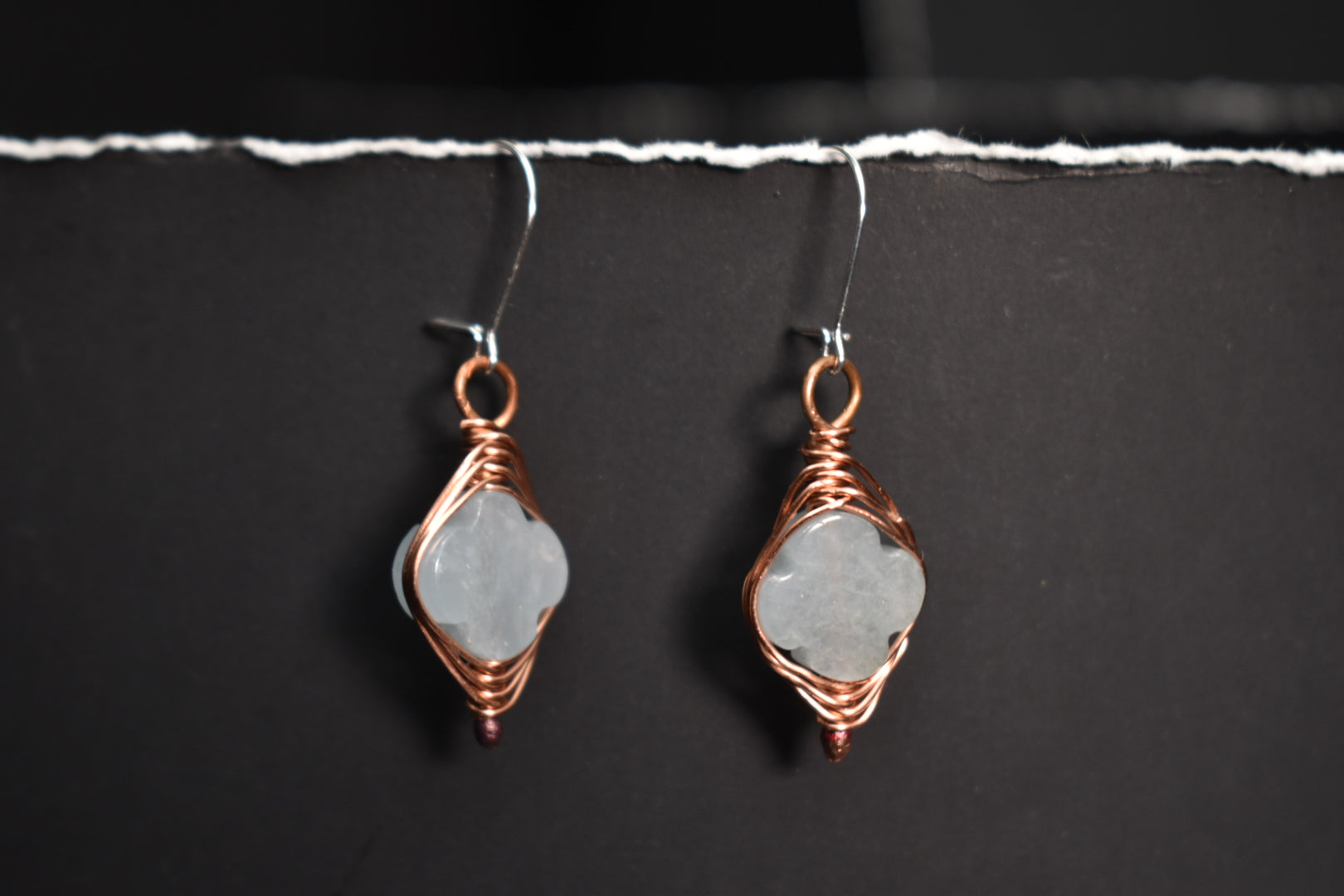 Aquamarine- Sea Clover Bloom: Sterling Silver Earring - KOSMIK COLLECTIONS