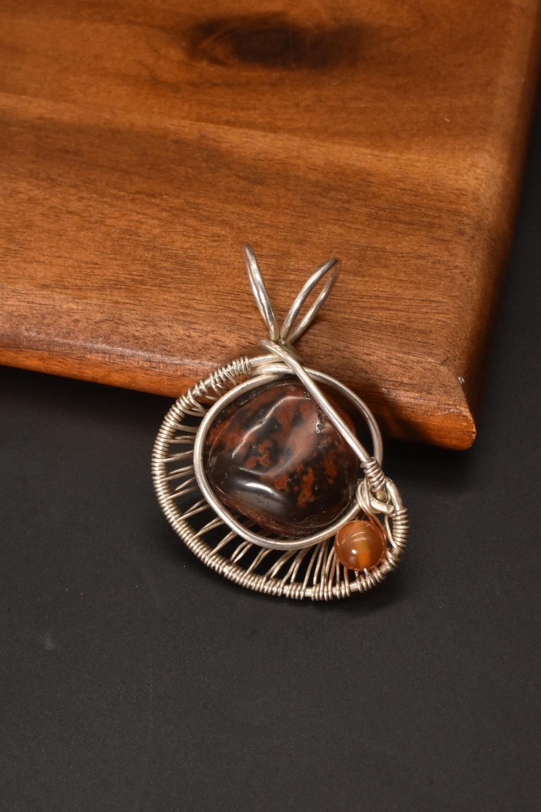 Carnelian Nebula Star — Sterling Silver Pendant Necklace