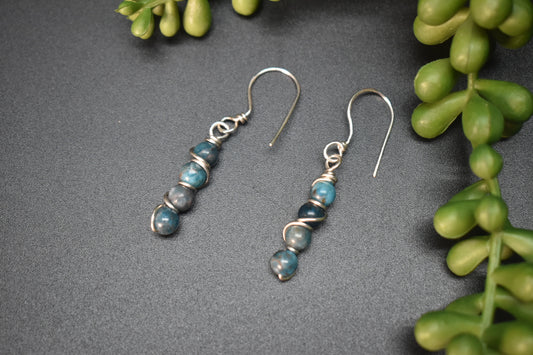 Apatite Gord — Sterling Silver Earrings apatite Apatite crystals Apatite jewelry sterling silver earrings crystals for communication crystals that bring positive energy